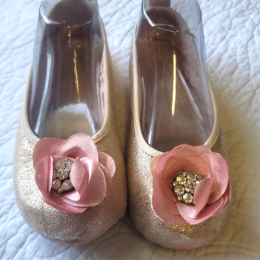 Pink & Gold Pretty You London Slippers Sz 5-6